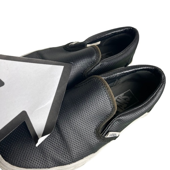 Vans Perf Black Leather Slip On Perforated  Unisex Shoes US Men 5 US Woman 6.5 - Picture 9 of 15